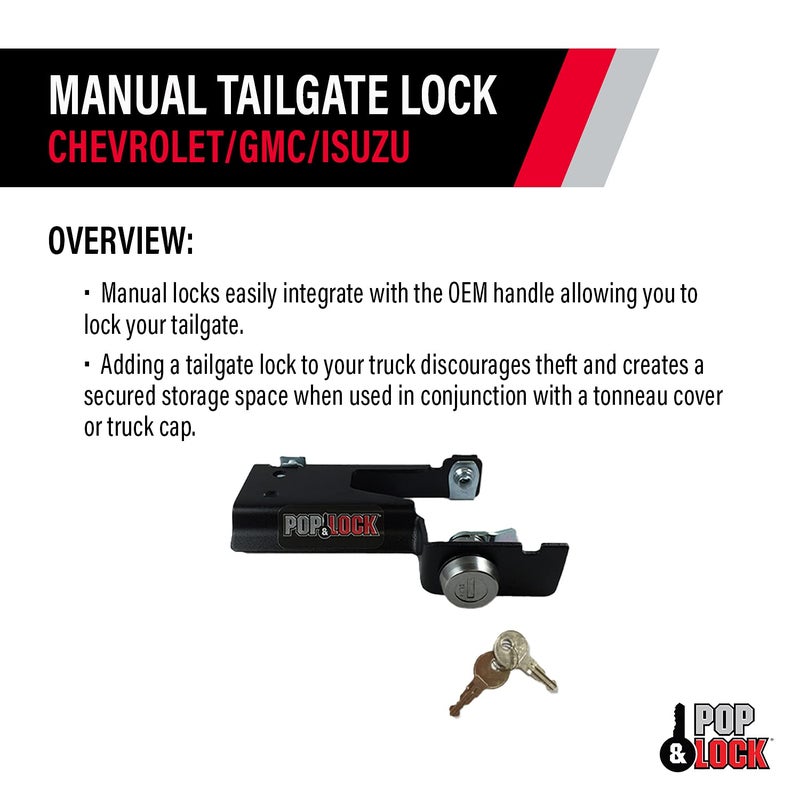 Pop & Lock PL1600 Black Manual Tailgate Lock for Chevy/GMC/Isuzu - Image 4